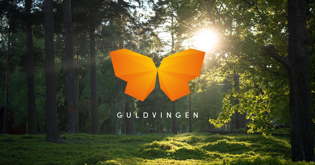 Logotyp för priset Guldvingen, som delas ut till företag inom Dalarnas besöksnäring.